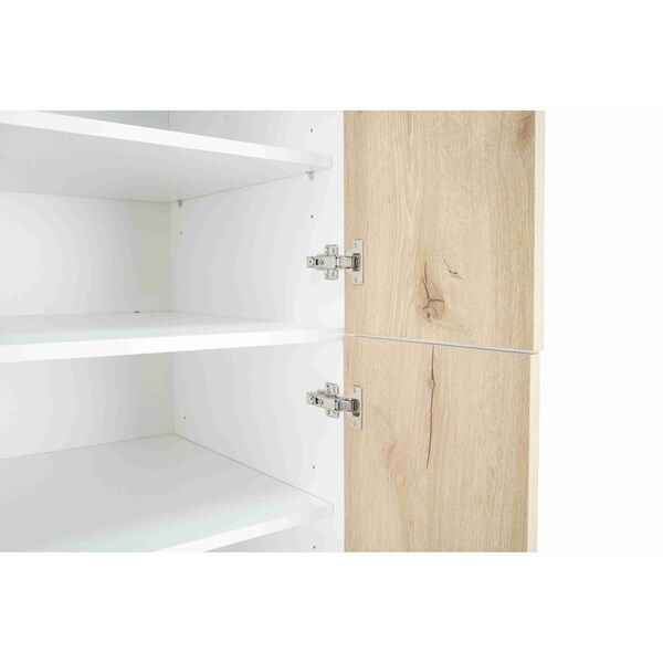 Cambridge Radiance 30 in. W x 24 in. D x 90 in. H Ready to Assemble Slab Pantry Kitchen Cabinet in Light Oak - SA-TP3090-LO-KIT