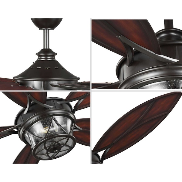 Progress Lighting 3 Speeds, 120V, Architectural Bronze, 17-3/4 in W - P250034-129-WB