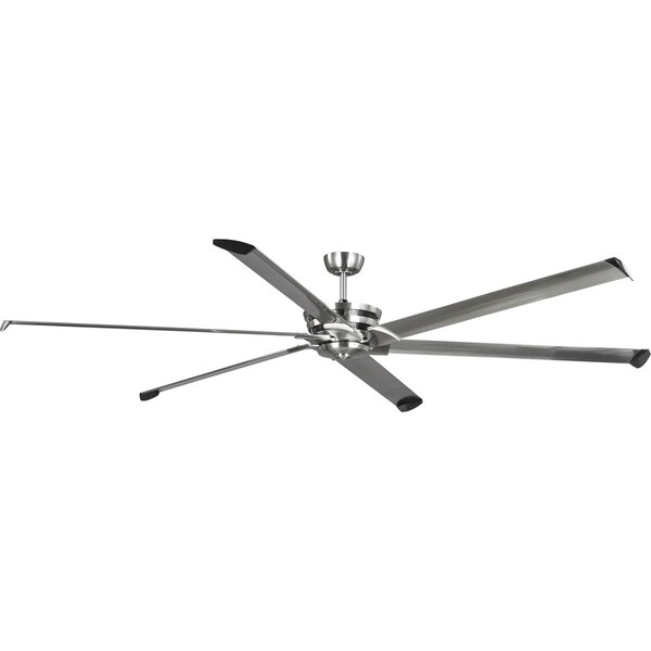 Progress Lighting Huff Collection Indoor/Outdoor 96" Six-Blade Brshed Nickel Ceiling Fan - P250030-009