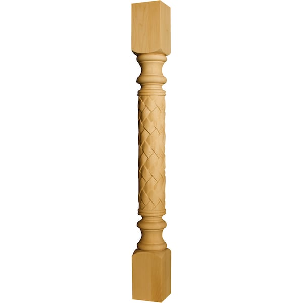 Osborne Wood Products 35 1/2 x 3 1/2 Basket Weave Island Leg in Rubberwood (paint - 1774RW