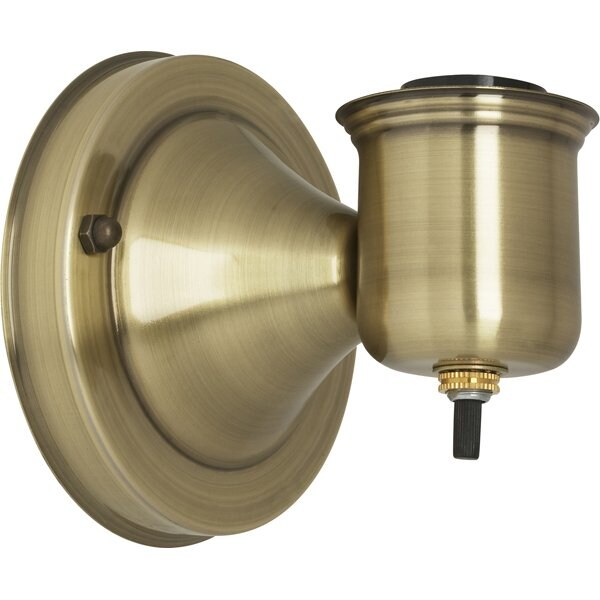 Satco 1-5/8in Wired Wall Bracket W/ Bottom Turn Knob Swtch Antique Brass Finish Includes Hardware 60W Max - 90/1407
