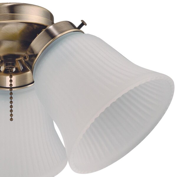 Westinghouse Ceiling Fan -Light Kit 3Lgt Cluster, Antique Brass Frosted Ribbed Glass - 7784800