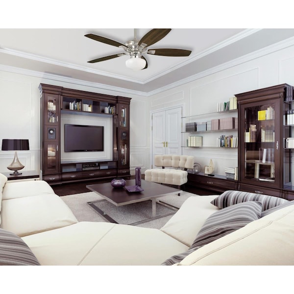 Westinghouse Ceiling Fan -Light Kit LED Schoolhouse 3/1 White Brshd Nkl ORB Wh Opl Glass - 7785200