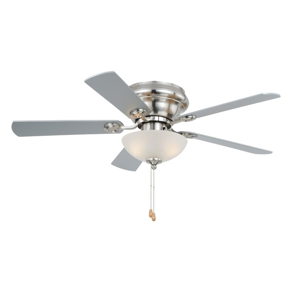 Vaxcel Expo 42 inch Flush Mount Satin Nickel Ceiling Fan with LED Light Kit - F0023