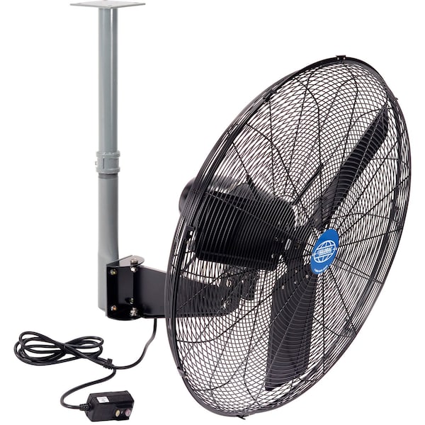 Global Industrial 30in Outdoor Rated Industrial Ceiling Mount Fan, 2 Speed, 8,400 CFM, 3/10 HP - 293059