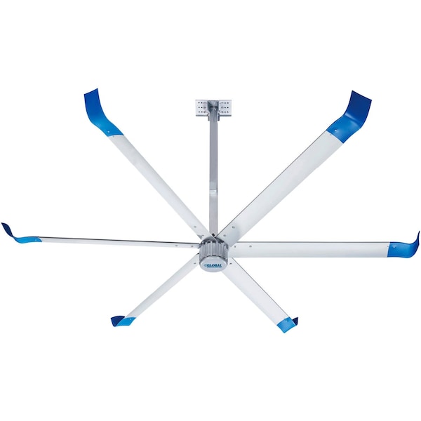 Global Industrial 12ft HVLS Ceiling Fan, BLDC Motor, 165600 CFM, 208/240V - 293042