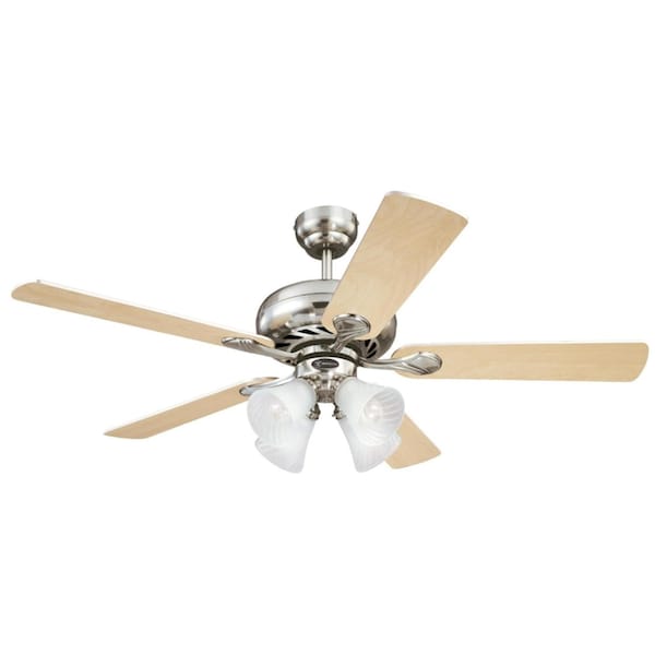 Westinghouse Westinghouse Swirl 52 in. Brushed Nickel Brown LED Indoor Ceiling Fan - 72359