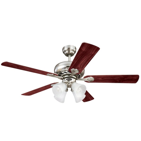 Westinghouse Westinghouse Swirl 52 in. Brushed Nickel Brown LED Indoor Ceiling Fan - 72359