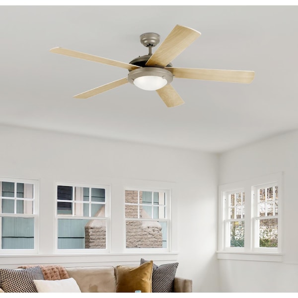 Westinghouse Comet 52" 5-Blade Pewter Indoor Ceiling Fan w/Dimmable LED Light - 7234100