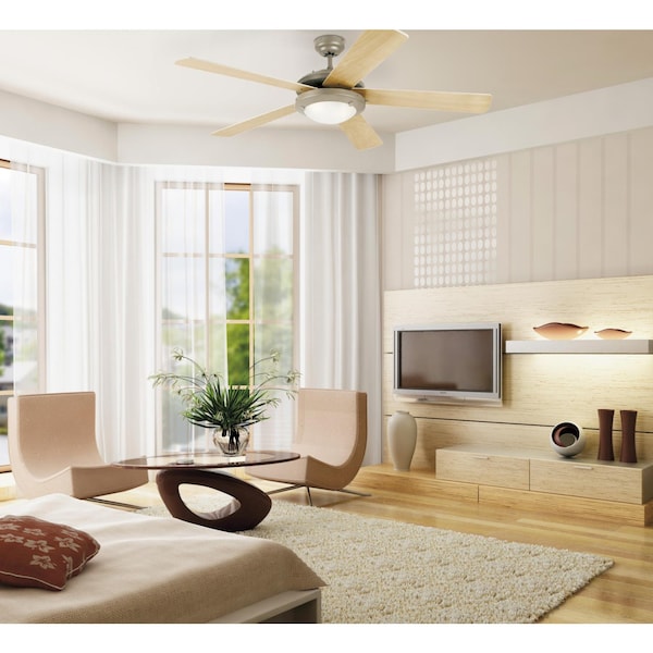 Westinghouse Comet 52" 5-Blade Pewter Indoor Ceiling Fan w/Dimmable LED Light - 7234100