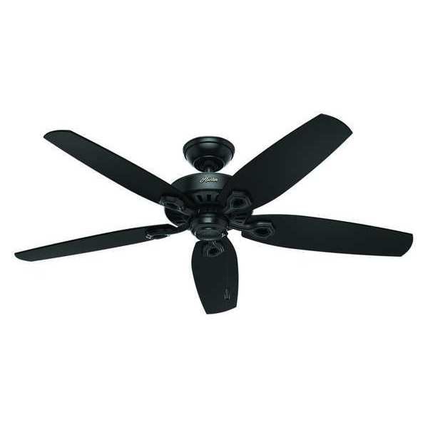 Hunter Indoor/Outdoor Ceiling Fan, 52 In Blade Dia, 5 Blades, 3 Speeds, 120, Matte Black - 53294