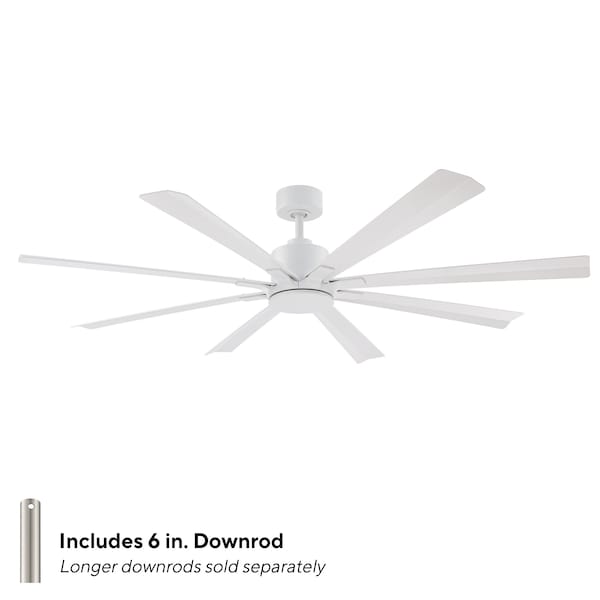 Modern Forms Fans Size Matters Indoor or Outdoor Smart Ceiling Fan in Matte White - FR-W2403-65-MW