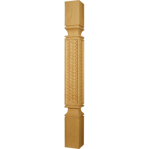 Osborne Wood Products 34 1/2 x 3 1/2 Square Basket Weave Island Post in Soft Maple - 1475M