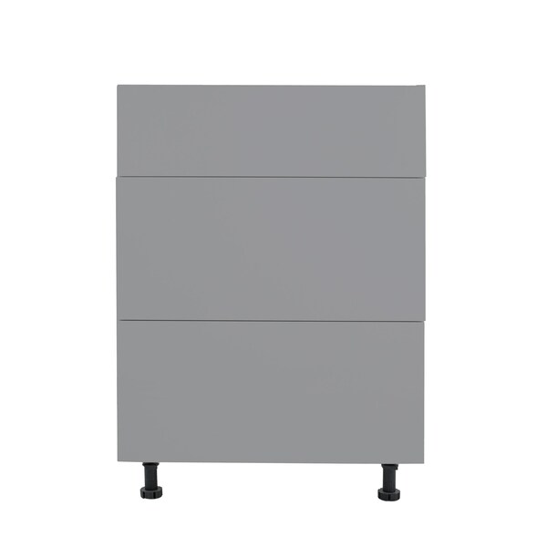 Cambridge Radiance 18in Wx24in Dx34.50in H Ready to Assemble Slab Drawer Base Kitchen Cabinet in Matte Grey - SA-DB18-MG-KIT