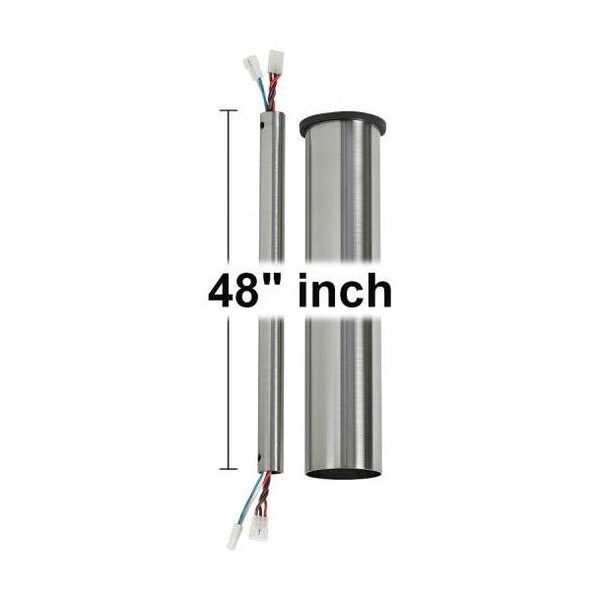 Monte Carlo 48In. Minimalist Downrod - Brushed Steel - DRM48BS