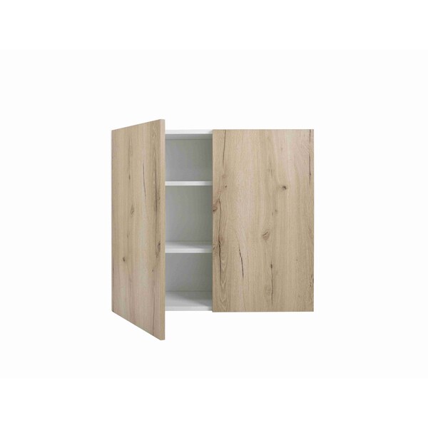 Cambridge Radiance 30 in. W x 12 in. D x 30 in. H Ready to Assemble Slab Wall Kitchen Cabinet in Light Oak - SA-W3030-LO-KIT
