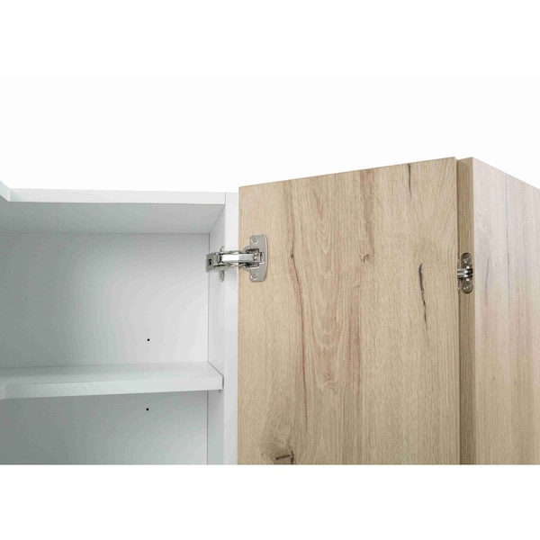 Cambridge Radiance 24in Wx12in Dx36in H Ready to Assemble Slab Corner Diagonal Kitchen Cabinet in Light Oak - SA-WC2436-LO-KIT