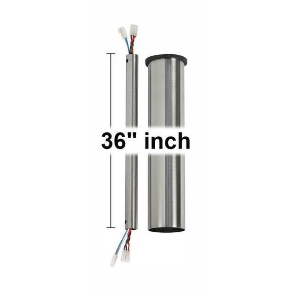 Monte Carlo 36In. Minimalist Downrod - Brushed Steel - DRM36BS