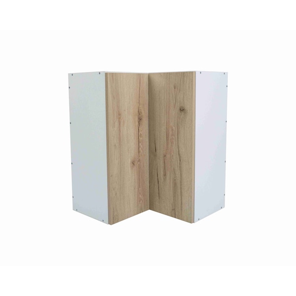 Cambridge Radiance 24in Wx12in Dx30in H Ready to Assemble Slab Corner Diagonal Kitchen Cabinet in Light Oak - SA-WC2430-LO-KIT