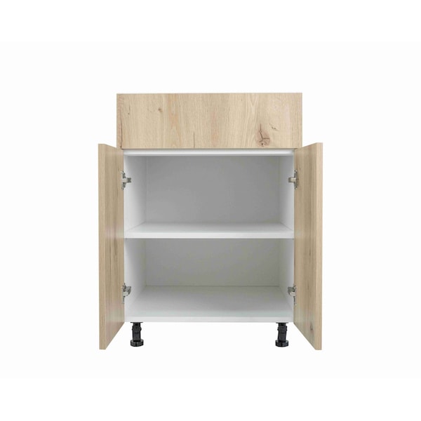 Cambridge Radiance 27 in. W x 24 in. D x 34.50 in. H Ready to Assemble Slab Base Kitchen Cabinet in Light Oak - SA-B27-LO-KIT