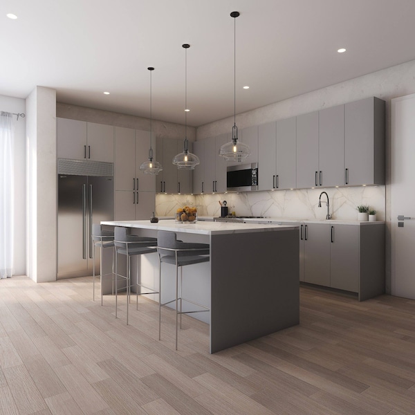 Cambridge Radiance 30 in. W x 24 in. D x 34.50 in. H Ready to Assemble Slab Base Kitchen Cabinet Matte Grey - SA-B30-MG-KIT