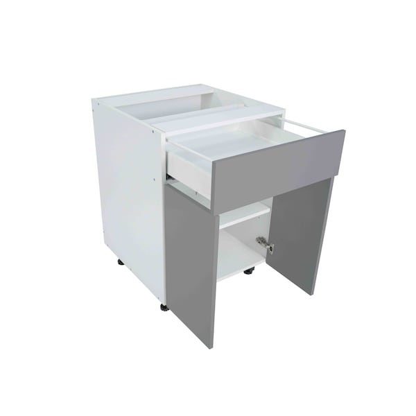 Cambridge Radiance 30 in. W x 24 in. D x 34.50 in. H Ready to Assemble Slab Base Kitchen Cabinet Matte Grey - SA-B30-MG-KIT