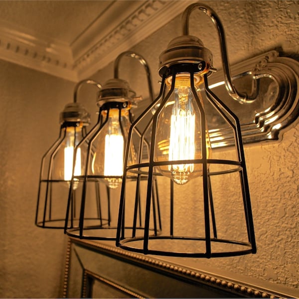 Newhouse Lighting - Indoor Metal Wire Lamp Guard for Ceiling Fan Light Covers, 4PK - WLG1B-4