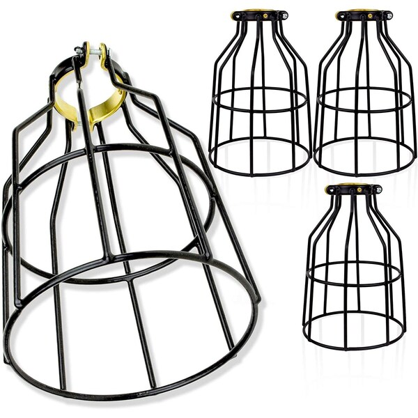 Newhouse Lighting - Indoor Metal Wire Lamp Guard for Ceiling Fan Light Covers, 4PK - WLG1B-4