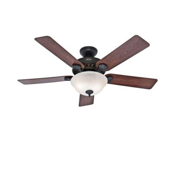 Hunter Decorative Ceiling Fan, 52 in Blade Dia, 5 Blades, 3 Speeds, 120V AC, New Bronze - 53250