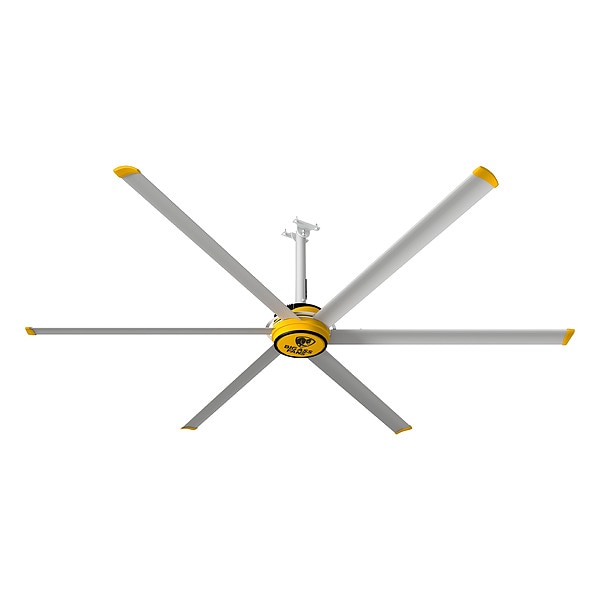 Big Ass Fans Ceiling Fan, 10 ft Blade Dia, 6 Blades, Variable Speeds, 110 to 125V AC, Yellow - F-ES2-1001S34