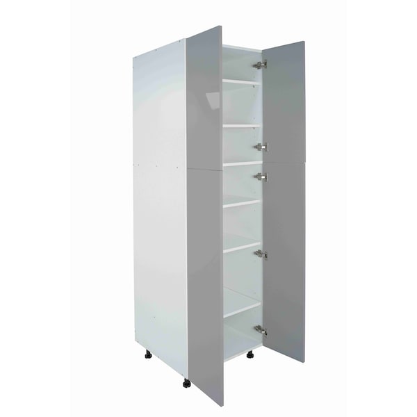 Cambridge Radiance 24 in. W x 24 in. D x 84 in. H Ready to Assemble Slab Pantry Kitchen Cabinet in Matte Grey - SA-TP2484-MG-KIT