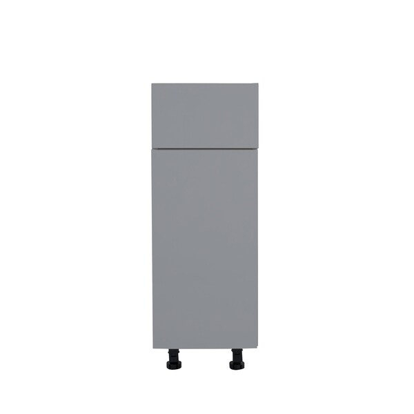 Cambridge Radiance 15 in. W x 24 in. D x 34.50 in. H Ready to Assemble Slab Base Kitchen Cabinet Matte Grey - SA-B15-MG-KIT