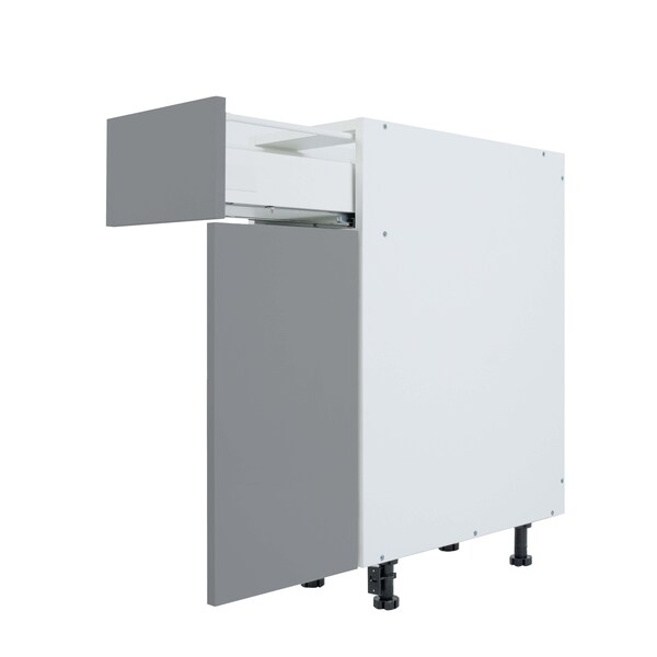 Cambridge Radiance 15 in. W x 24 in. D x 34.50 in. H Ready to Assemble Slab Base Kitchen Cabinet Matte Grey - SA-B15-MG-KIT