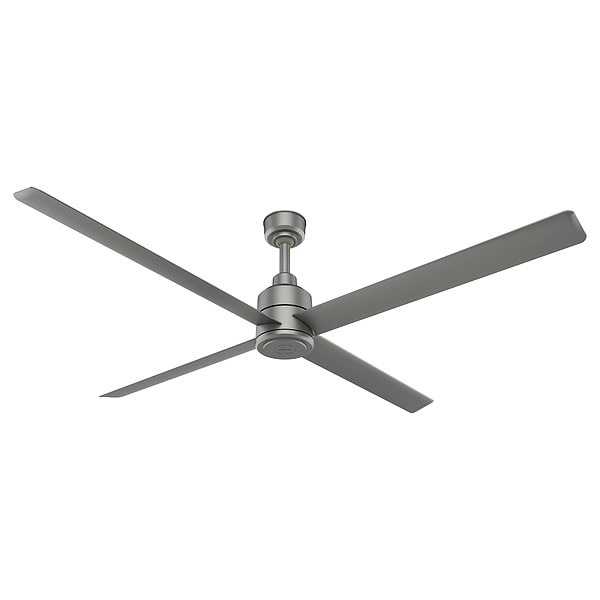 Hunter Commercial Ceiling Fan, 8 ft Blade Dia, 8 Speeds, 120V AC, Silver Polypropylene - 76288