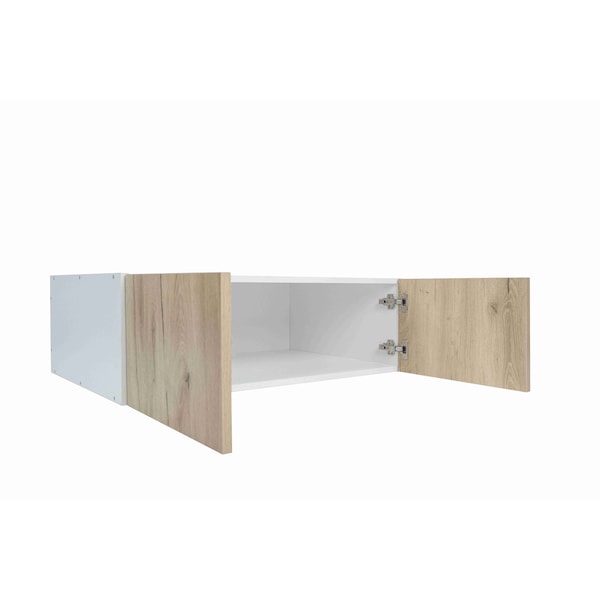 Cambridge Radiance 36in Wx24in Dx12in H Ready to Assemble Slab Wall Bridge Kitchen Cabinet in Light Oak - SA-W361224-LO-KIT