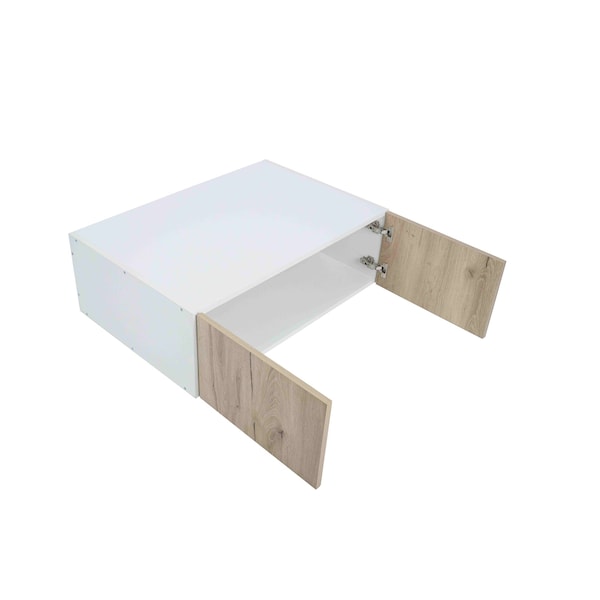 Cambridge Radiance 36in Wx24in Dx12in H Ready to Assemble Slab Wall Bridge Kitchen Cabinet in Light Oak - SA-W361224-LO-KIT