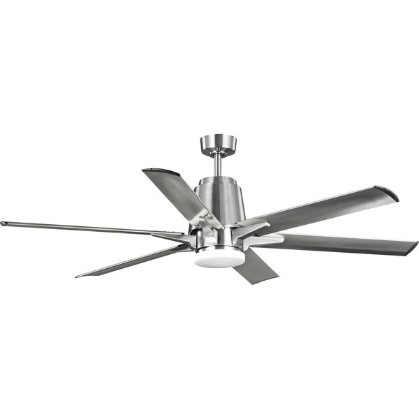 Progress Lighting Arlo Collection 60" Indoor/Outdoor 6-Blade Brushed Nickel Ceiling Fan - P250026-009-30