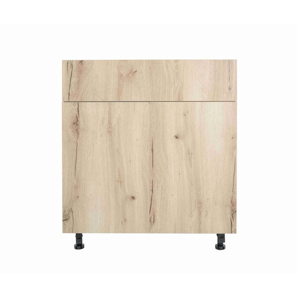 Cambridge Radiance 30in Wx24in Dx34.50in H Ready to Assemble Slab Sink Base Kitchen Cabinet in Light Oak - SA-SB30-LO-KIT