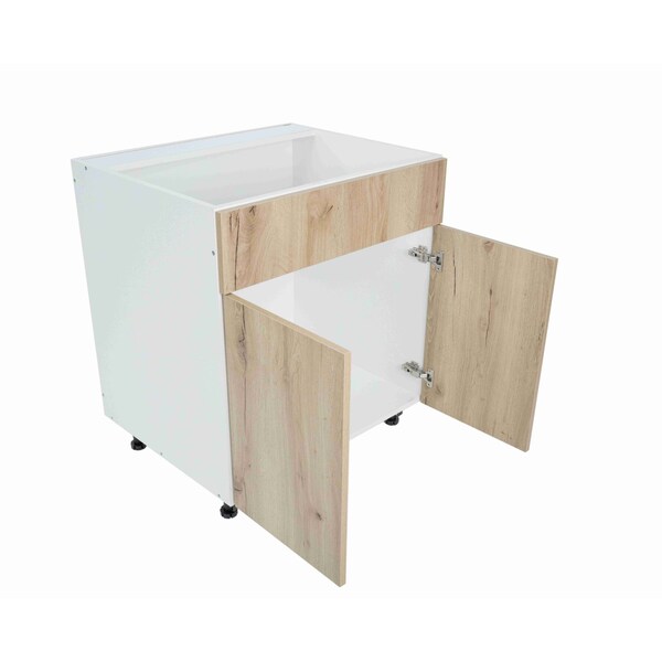 Cambridge Radiance 30in Wx24in Dx34.50in H Ready to Assemble Slab Sink Base Kitchen Cabinet in Light Oak - SA-SB30-LO-KIT