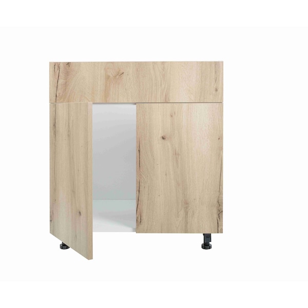 Cambridge Radiance 30in Wx24in Dx34.50in H Ready to Assemble Slab Sink Base Kitchen Cabinet in Light Oak - SA-SB30-LO-KIT