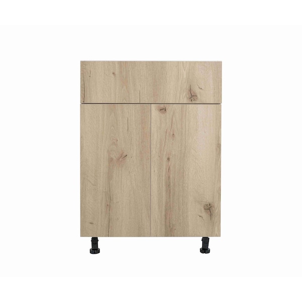 Cambridge Radiance 33 in. W x 24 in. D x 34.50 in. H Ready to Assemble Slab Base Kitchen Cabinet in Light Oak - SA-B33-LO-KIT