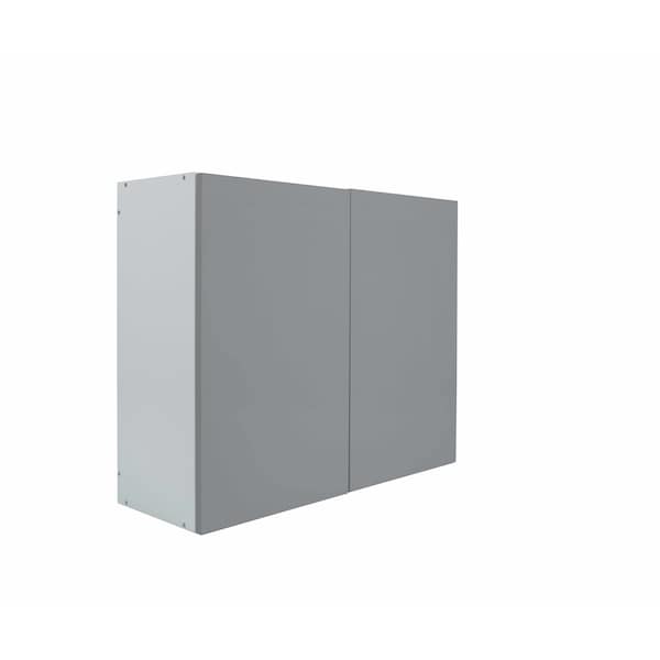 Cambridge Radiance 33 in. W x 12 in. D x 30 in. H Ready to Assemble Slab Wall Kitchen Cabinet in Matte Grey - SA-W3330-MG-KIT