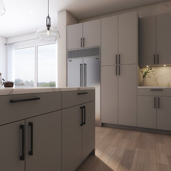 Cambridge Radiance 27 in. W x 12 in. D x 30 in. H Ready to Assemble Slab Wall Kitchen Cabinet in Matte Grey - SA-W2730-MG-KIT