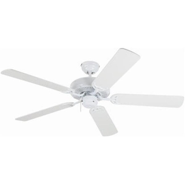 Brightbomb 7802448 52 in. White Finish Contractors Choice Professional 5 Blade Ceiling Fan - BR573859