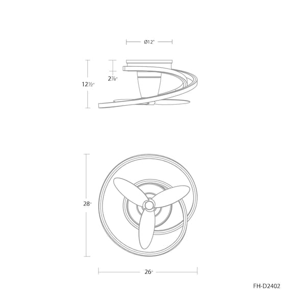 Modern Forms Fans Veloce Indoor Smart Fandelier 2700-3000-4000-5000K LED in Aged Brass - FH-D2402-28L-AB