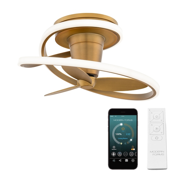 Modern Forms Fans Veloce Indoor Smart Fandelier 2700-3000-4000-5000K LED in Aged Brass - FH-D2402-28L-AB