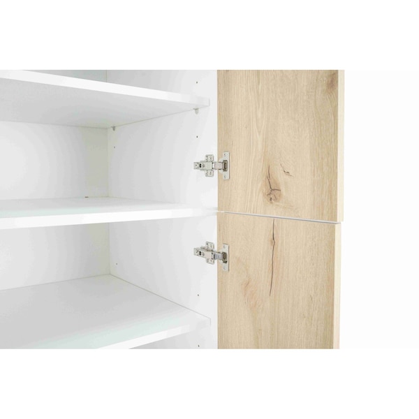 Cambridge Radiance 24 in. W x 24 in. D x 84 in. H Ready to Assemble Slab Pantry Kitchen Cabinet in Light Oak - SA-TP2484-LO-KIT