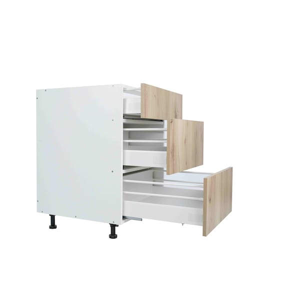 Cambridge Radiance 15in Wx24in Dx34.50in H Ready to Assemble Slab Drawer Base Kitchen Cabinet in Light Oak - SA-DB15-LO-KIT