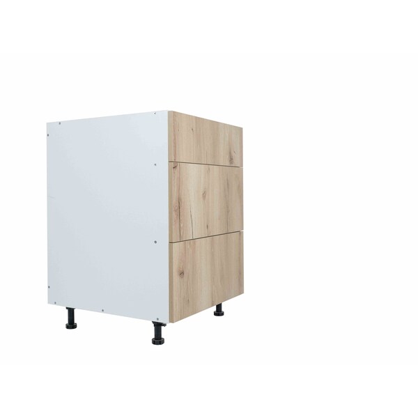 Cambridge Radiance 15in Wx24in Dx34.50in H Ready to Assemble Slab Drawer Base Kitchen Cabinet in Light Oak - SA-DB15-LO-KIT