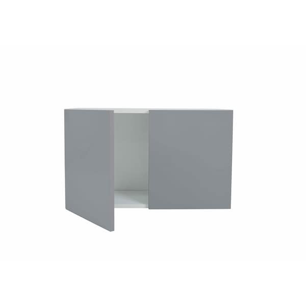Cambridge Radiance 30in Wx12in Dx12in H Ready to Assemble Slab Wall Bridge Kitchen Cabinet in Matte Grey - SA-W3012-MG-KIT